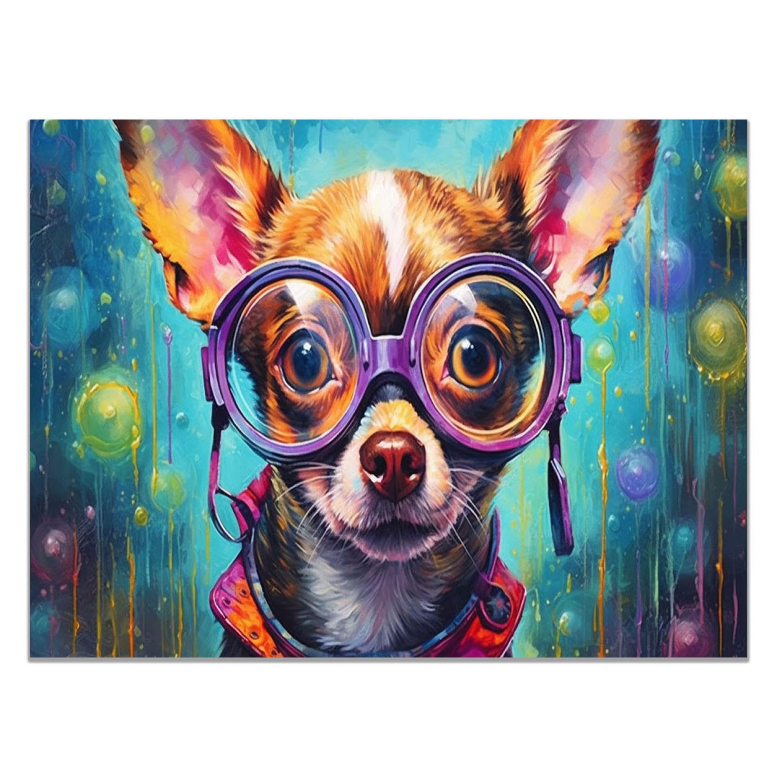 Amazon.co.jp: 動物 はじめての絵画 キャンバス,かわいい犬 紫
